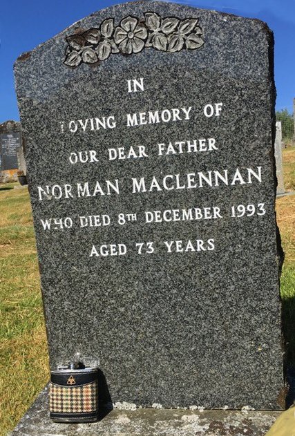Photo of headstones/Norman MacLennan d1993 hdstn Clachan Duich